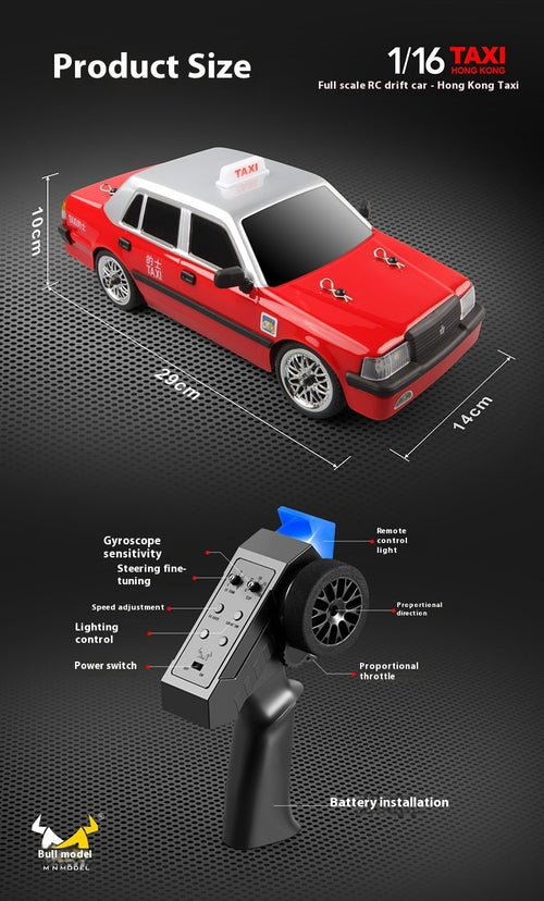  Classic Hong Kong Style RC Drift Taxi Remote Control Car cashymart