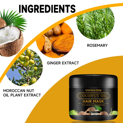  Coconut Oil Hair Mask with Rosemary & Ginger Extracts cashymart