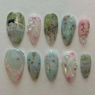  Colorful 3D Flower & Butterfly Press-On Nails cashymart