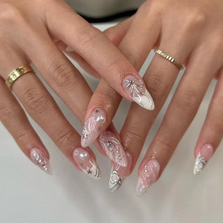  Colorful 3D Flower & Butterfly Press-On Nails cashymart