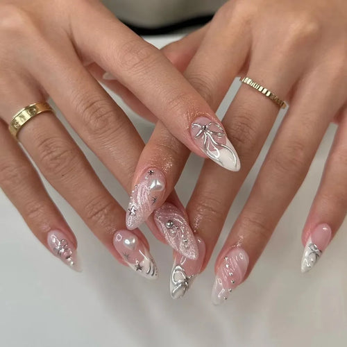  Colorful 3D Flower & Butterfly Press-On Nails cashymart
