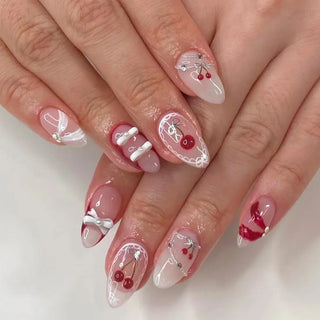  Colorful 3D Flower & Butterfly Press-On Nails cashymart