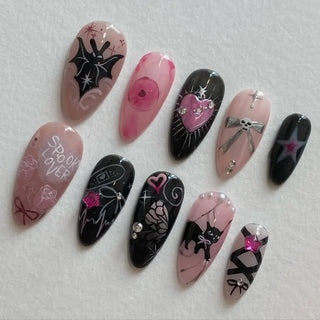  Colorful 3D Flower & Butterfly Press-On Nails cashymart
