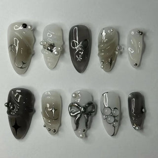  Colorful 3D Flower & Butterfly Press-On Nails cashymart