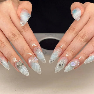  Colorful 3D Flower & Butterfly Press-On Nails cashymart
