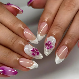  Colorful 3D Flower & Butterfly Press-On Nails cashymart