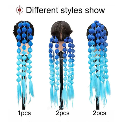  Colorful Bubble Braid Ponytail Extension cashymart