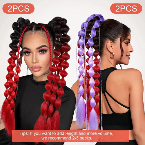  Colorful Bubble Braid Ponytail Extension cashymart