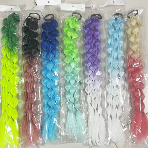  Colorful Bubble Braid Ponytail Extension cashymart