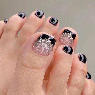  Colorful Flower Press On Nails Set 24pcs cashymart