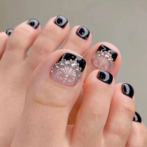  Colorful Flower Press On Nails Set 24pcs cashymart