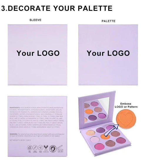  Colorful Luxury Vegan Eyeshadow Palette with Custom Branding Options cashymart