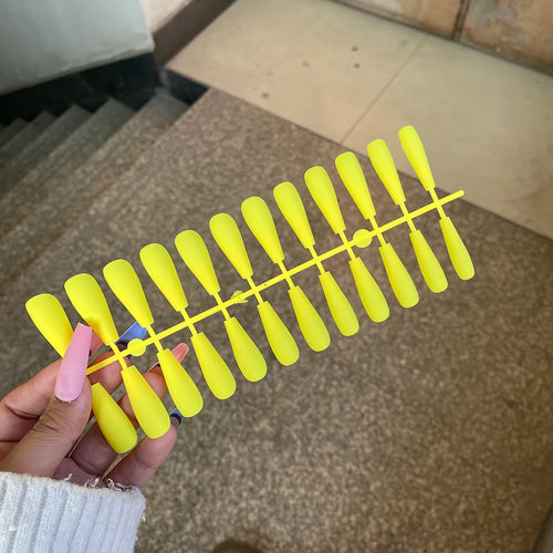  Colorful Matte Super Long Coffin Nails cashymart