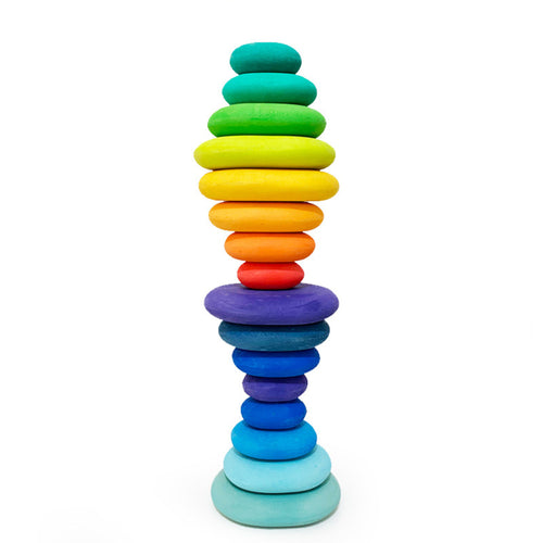  Colorful Wooden Stacking Stones Educational Jenga Toy Set cashymart