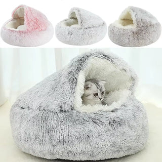  Cozy 2-in-1 Plush Cat Bed cashymart