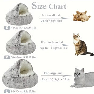  Cozy 2-in-1 Plush Cat Bed cashymart