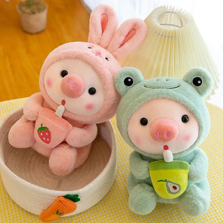  Cute 25cm Bubble Tea Pig Plush Toy cashymart
