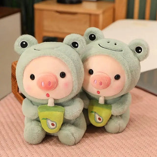  Cute 25cm Bubble Tea Pig Plush Toy cashymart