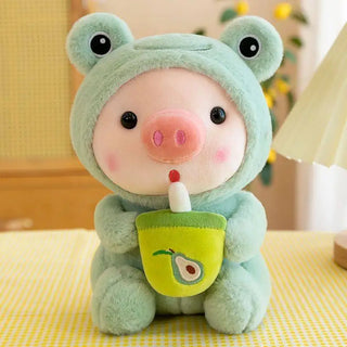  Cute 25cm Bubble Tea Pig Plush Toy cashymart