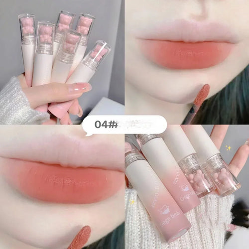  Cute Bear Matte Muse Lip Mud Long Lasting Lipgloss Velvet Mist cashymart