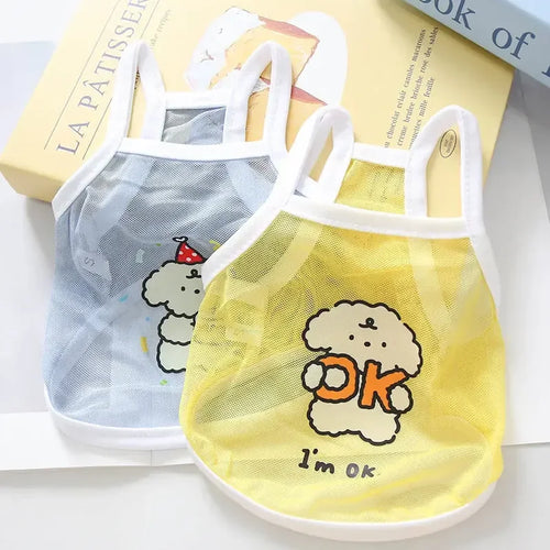  Cute Dog Mesh Tank Top for Spring Summer cashymart