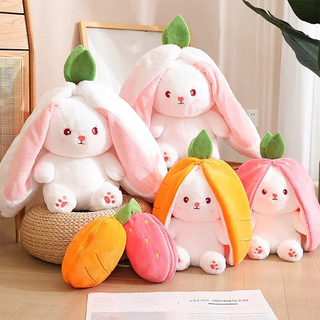  Cute Strawberry Carrot Rabbit Plush Toy 18-35cm cashymart