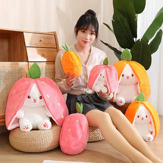  Cute Strawberry Carrot Rabbit Plush Toy 18-35cm cashymart