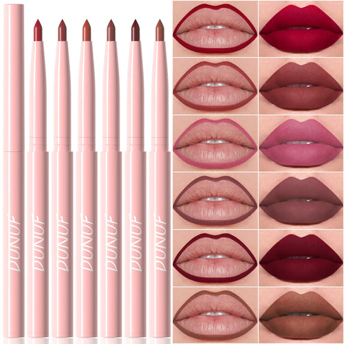  DUNUF 6pcs Set Velvet Matte Waterproof Lipliner Pencil cashymart