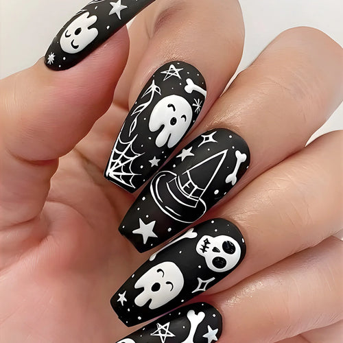  Dark Purple Pumpkin & Bat Press-Ons cashymart