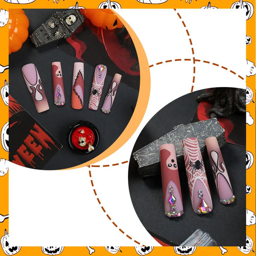  Dark Purple Pumpkin & Bat Press-Ons cashymart