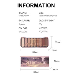  Desert Rose Eyeshadow Palette 9 Colors Waterproof cashymart