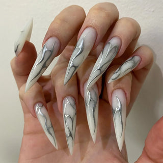  Diamond-Studded Almond Press-On Nails cashymart