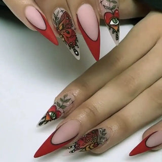  Diamond-Studded Almond Press-On Nails cashymart
