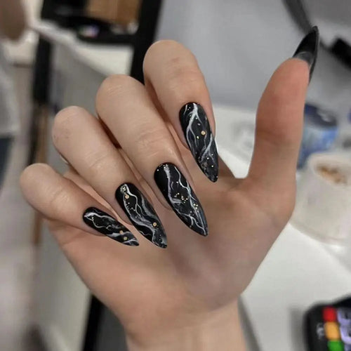 Diamond-Studded Almond Press-On Nails cashymart