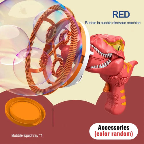  Dinosaur Bubble Gun Toy - 2 In 1 Electric Bubbles For Kids cashymart