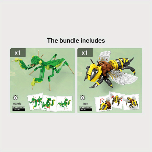  Dragonfly & Mantis Insect Building Blocks cashymart