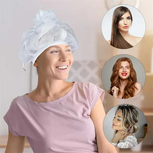  Drawstring Adjustable Net Plopping Cap for Fast Drying Hair cashymart
