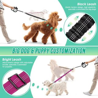  Dual Dog Leash Attachment 1.6ft Adjustable Bungee cashymart