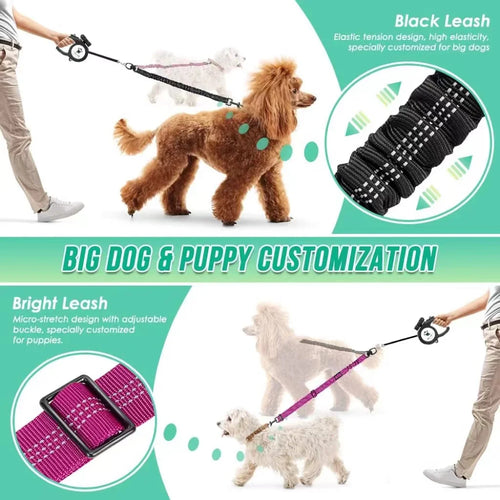  Dual Dog Leash Attachment 1.6ft Adjustable Bungee cashymart