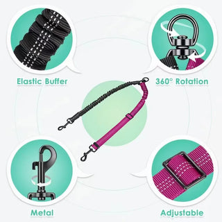  Dual Dog Leash Attachment 1.6ft Adjustable Bungee cashymart