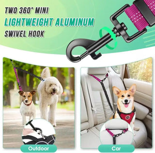  Dual Dog Leash Attachment 1.6ft Adjustable Bungee cashymart