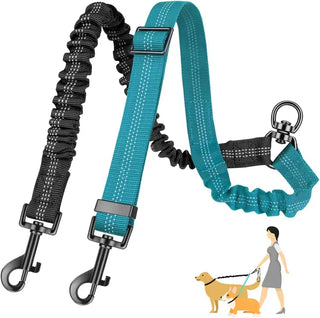  Dual Dog Leash Attachment 1.6ft Adjustable Bungee cashymart