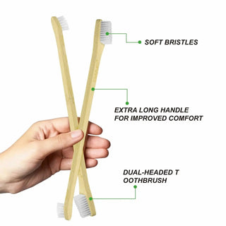  ELAIMEI Bamboo Pet Toothbrush Set cashymart