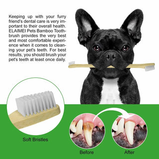  ELAIMEI Bamboo Pet Toothbrush Set cashymart