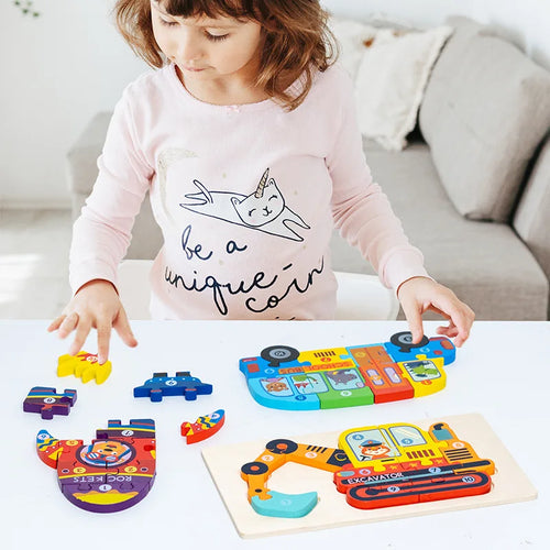  Educational Wooden 3D Car Puzzle cashymart