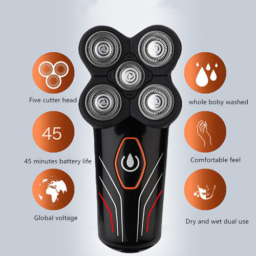  Electric Head Shaver with 4D Rotary Blades cashymart