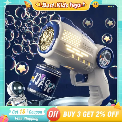 Electric Space Multi Hole Bubble Machine With Lights cashymart