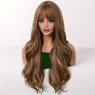  Elegant 26" Brown Wavy Wig cashymart