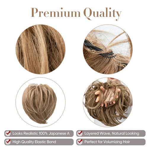  Elegant Curly Messy Bun Hairpiece Scrunchie cashymart