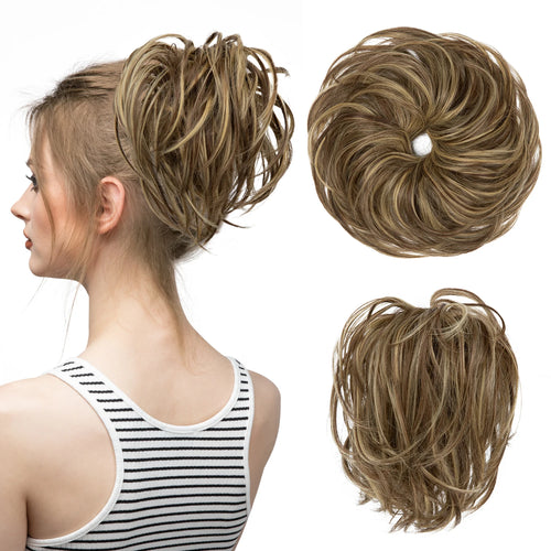  Elegant Curly Messy Bun Hairpiece Scrunchie cashymart